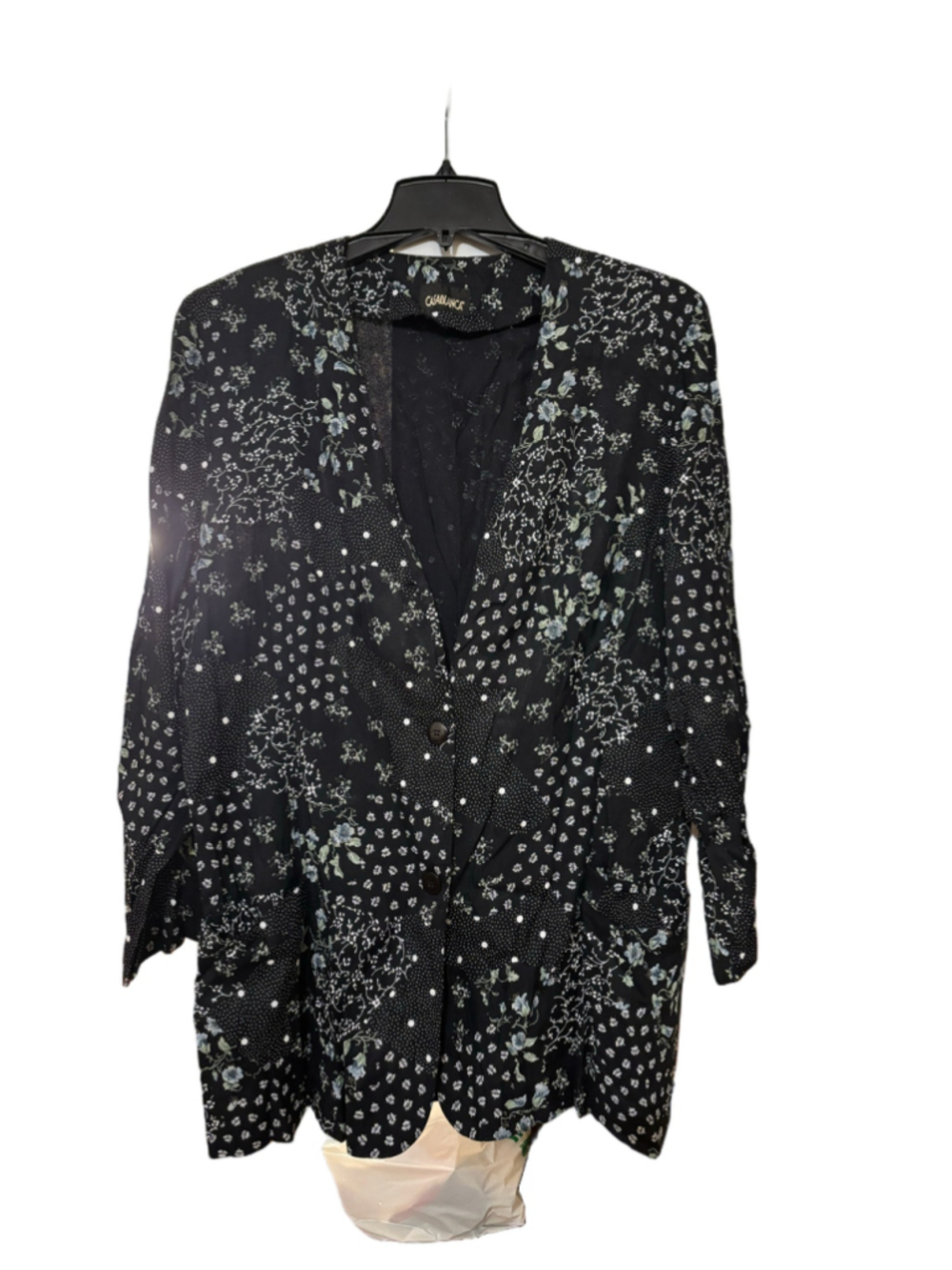Women's Casablanca Floral Print Blazer, Black and White, Size 14
